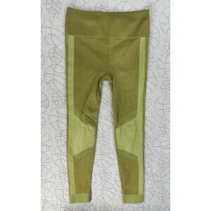 Fabletics Leggings Green Compression Geometric Elastic Waist / Womens Medium